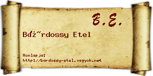 Bárdossy Etel névjegykártya